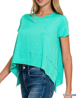 Short Sleeve Shark Bite Top *12//COLORS*