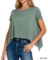 Short Sleeve Shark Bite Top *12//COLORS*