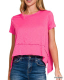 Short Sleeve Shark Bite Top *12//COLORS*