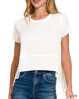 Short Sleeve Shark Bite Top *12//COLORS*