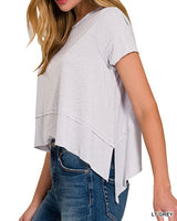 Short Sleeve Shark Bite Top *12//COLORS*