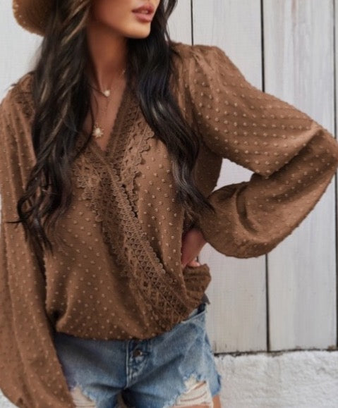 Mocha Crossover Top
