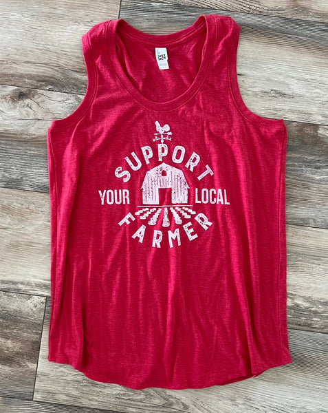 Support Your Local Farmer Tank Top - Red