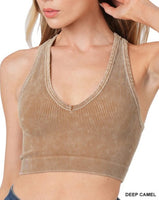 Washed V-Neck Racerback Bralette **6//COLORS**