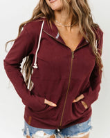 Sangria Zip-Up Hoodie Sweatshirt
