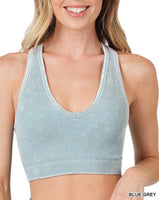 Washed V-Neck Racerback Bralette **6//COLORS**
