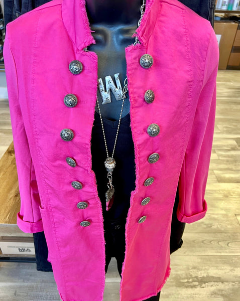 Military Fitted Blazer/Jacket - Pink