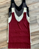 Reversible Ribbed Lace Trim Seamless Tank *4//COLORS*