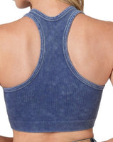 Washed V-Neck Racerback Bralette **6//COLORS**