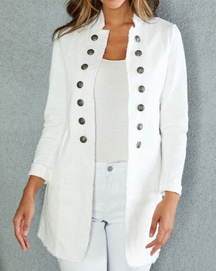 Military Fitted Blazer/Jacket - WHITE