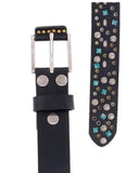 Bed|Stu Turquoise Stud Belt - Black Lux