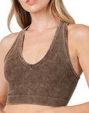 Washed V-Neck Racerback Bralette **6//COLORS**